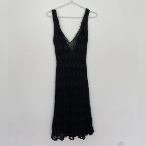 Black Crochet Swim Cover Up Dress Women’s Medium
